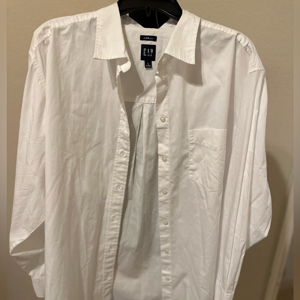 Men's Gap Button-Down Shirt, Long-sleeved, Size Large‎ White. NWOT